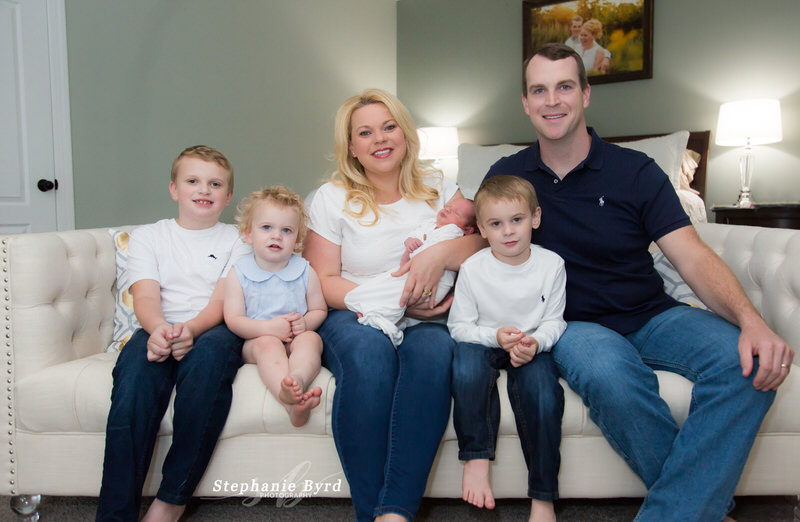 Newborn Family Session with All Boys